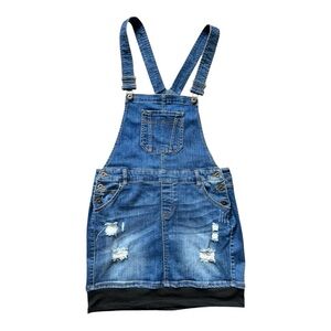 Wax Jean Denim Overall Romper Skirt size L